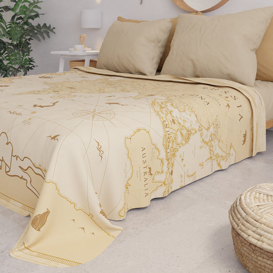 Boutis d'été, Couverture légère, Draps Boutis, Monde Beige