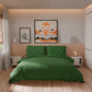Copripiumino Matrimoniale, Sacco Copripiumino e Federe, Tinta Unita Verde Bosco