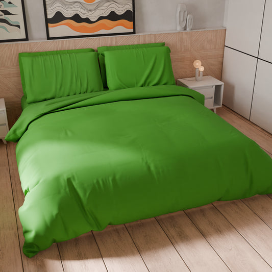 Copripiumino Matrimoniale, Sacco Copripiumino e Federe, Tinta Unita Verde Mela