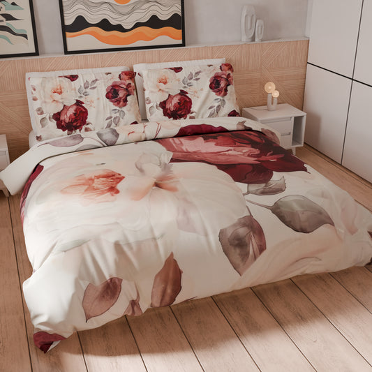 Copripiumino Matrimoniale, Singolo, Una Piazza e Mezza, Floreale 04-171