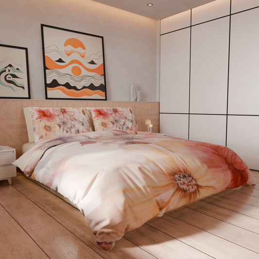 Housse de couette double, simple, une place et demie, florale F1
