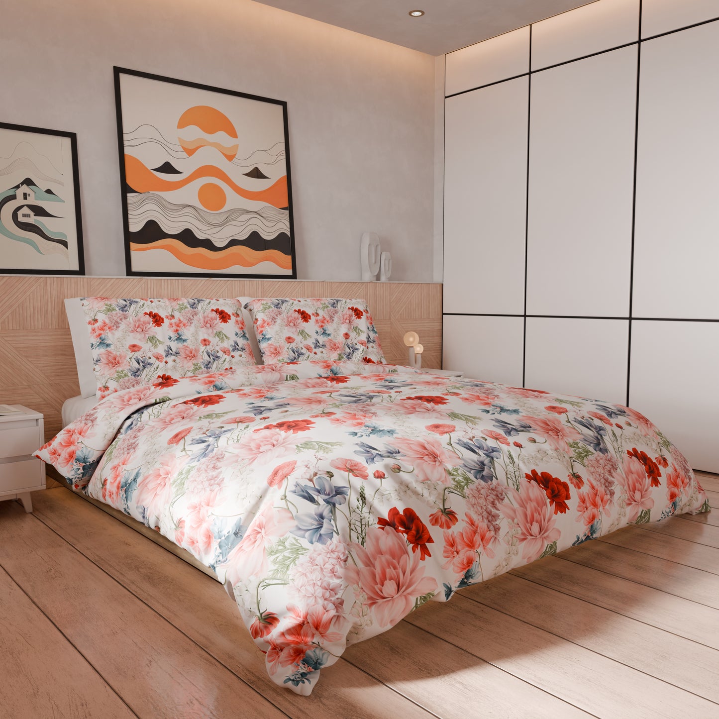 Copripiumino Matrimoniale, Singolo, Una Piazza e Mezza, Floreale 19-00