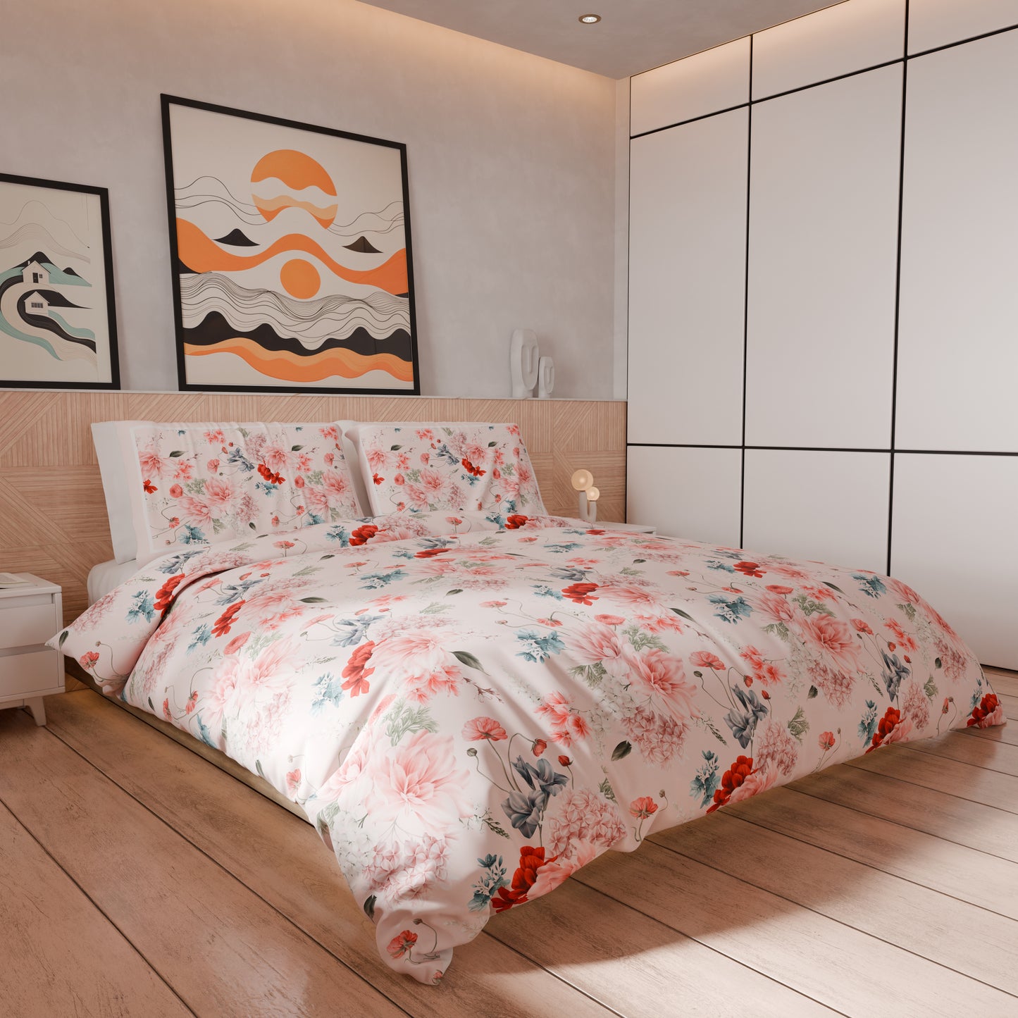 Copripiumino Matrimoniale, Singolo, Una Piazza e Mezza, Floreale 19-03