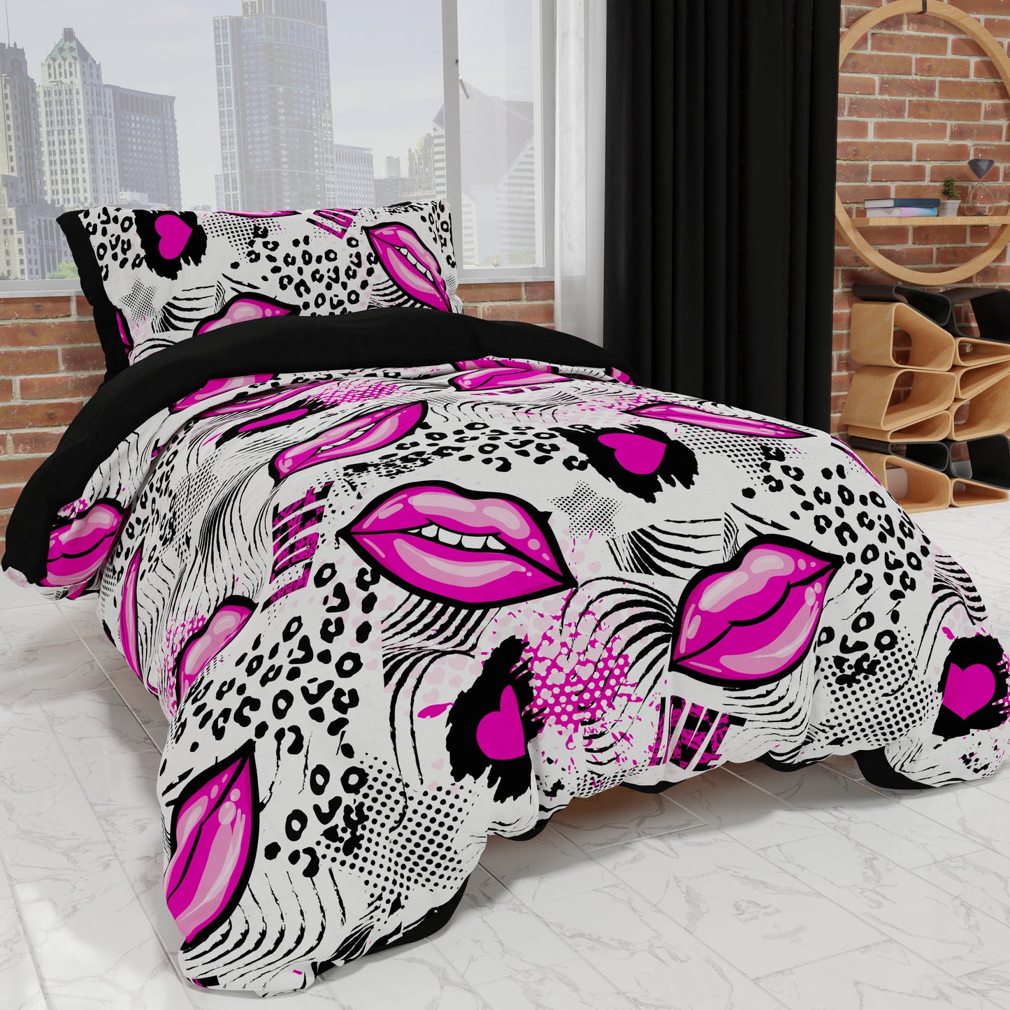 Copripiumino, Copripiumino Cameretta, Singolo e Una Piazza e Mezza, Lipstick Bianco