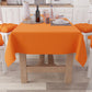 Cotton Tablecloth, Orange Solid Color Tablecloth