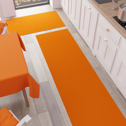 Tapis de cuisine, coureur de cuisine, couleur unie orange