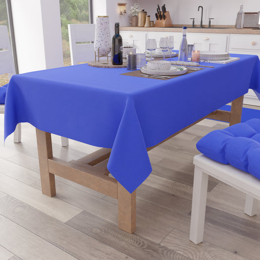 Cotton Tablecloth, Electric Blue Plain Tablecloth