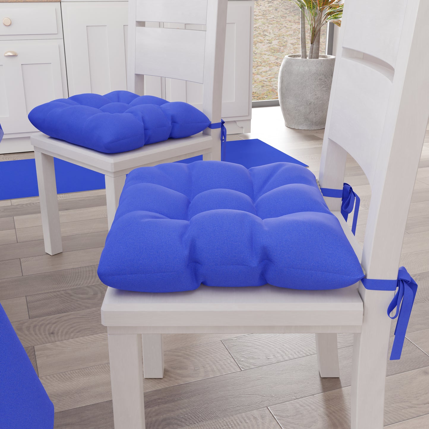 Coussins pour chaises de cuisine, coussins d'assise 6 pièces bleu électrique