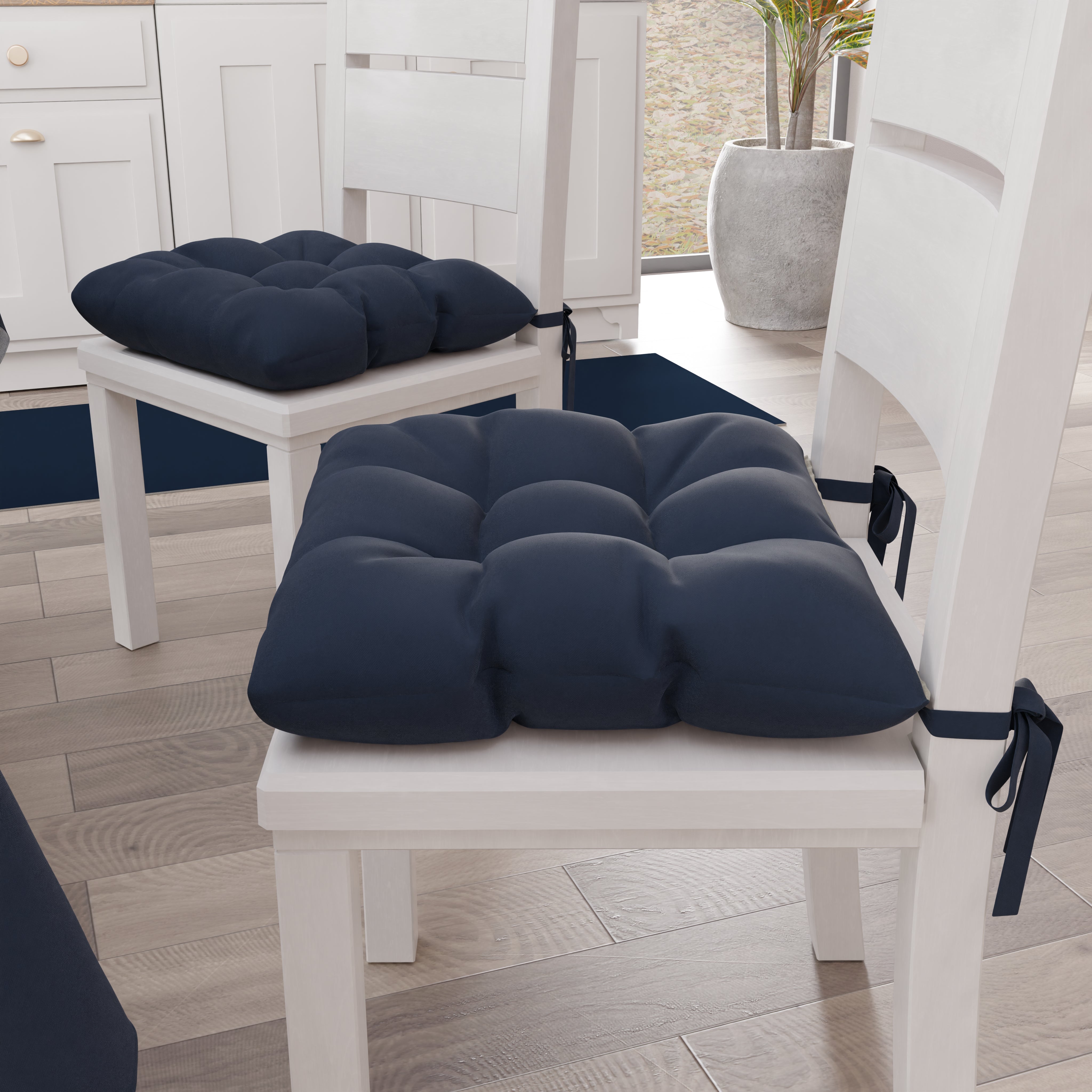 Kitchen Chair Cushions Chair Cushions 6 Pieces Navy Blue