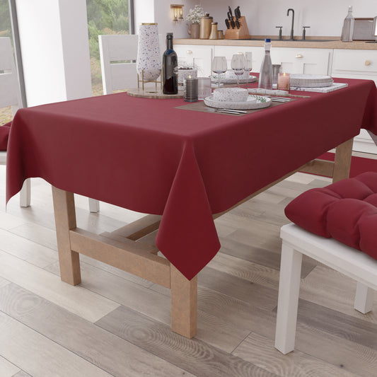 Tablecloth in Cotton, Bordeaux Solid Color Tablecloth