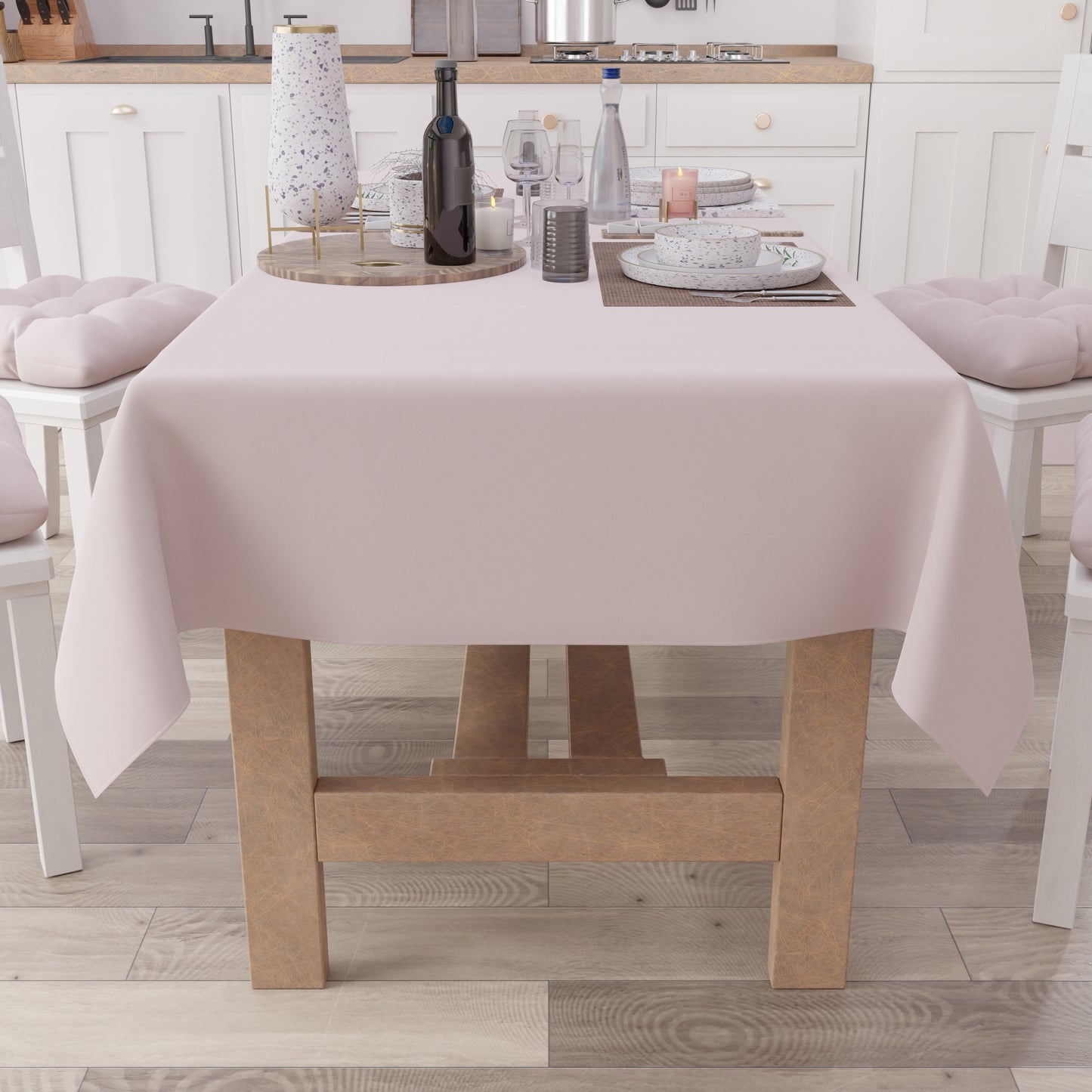 Cotton Tablecloth, Plain Pink Tablecloth