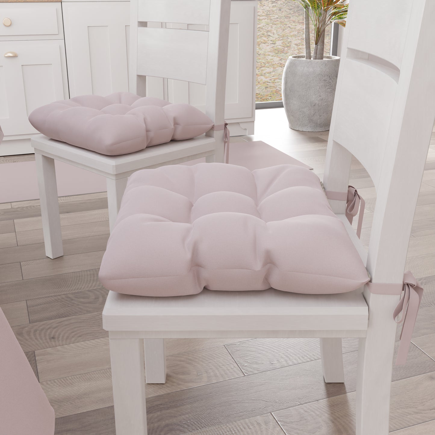 Coussins de chaise de cuisine, coussins de chaise 6 pièces rose