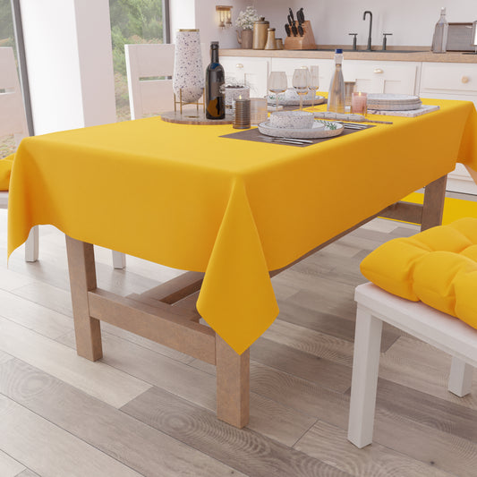 Cotton Tablecloth, Plain Yellow Tablecloth