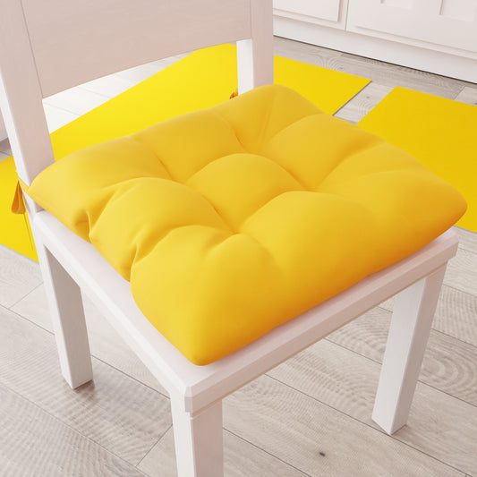 Kitchen Chair Cushions, Chair Cushions 6 Pieces Yellow