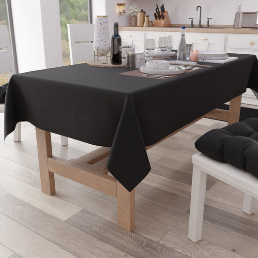 Cotton Tablecloth, Plain Black Tablecloth
