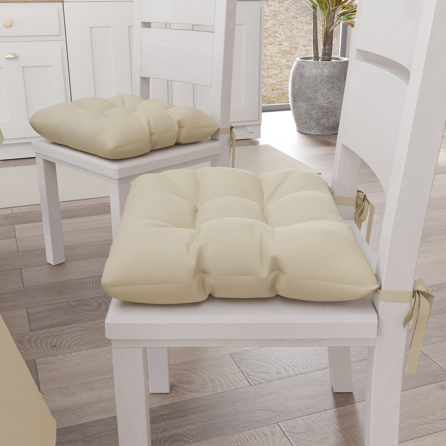 Cuscini per Sedie Cucina, Cuscini Coprisedie 6 Pezzi Panna