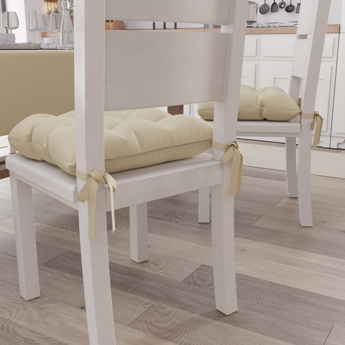 Cuscini per Sedie Cucina, Cuscini Coprisedie 6 Pezzi Panna