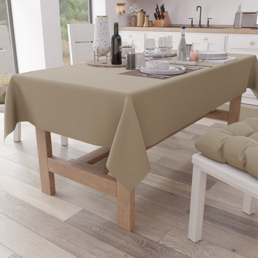 Cotton Tablecloth, Plain Taupe Tablecloth