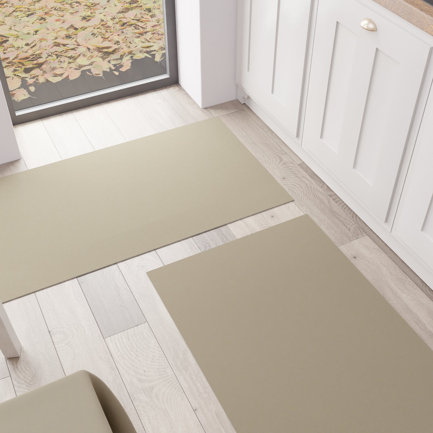 Kitchen carpet, kitchen runner, solid color dove grey