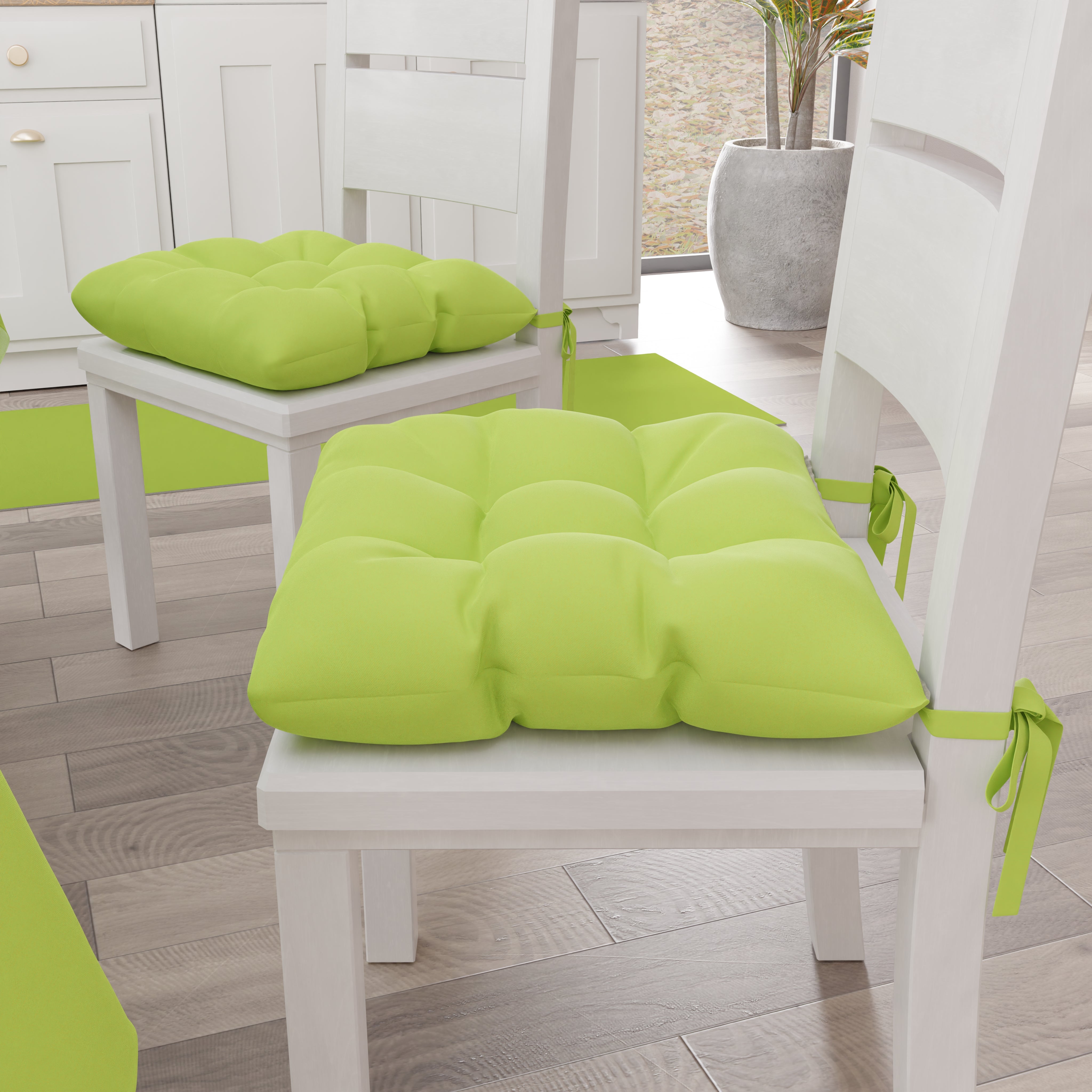 Kitchen Chair Cushions Chair Covers 6 Pieces Light Green