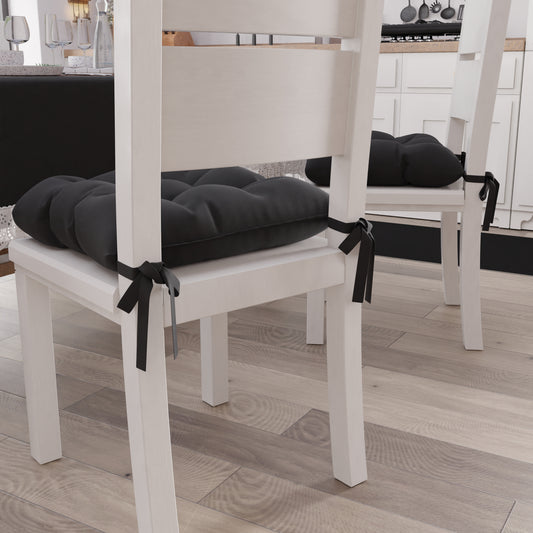 Coussins pour chaises housses de chaise Shabby Chic uni noir