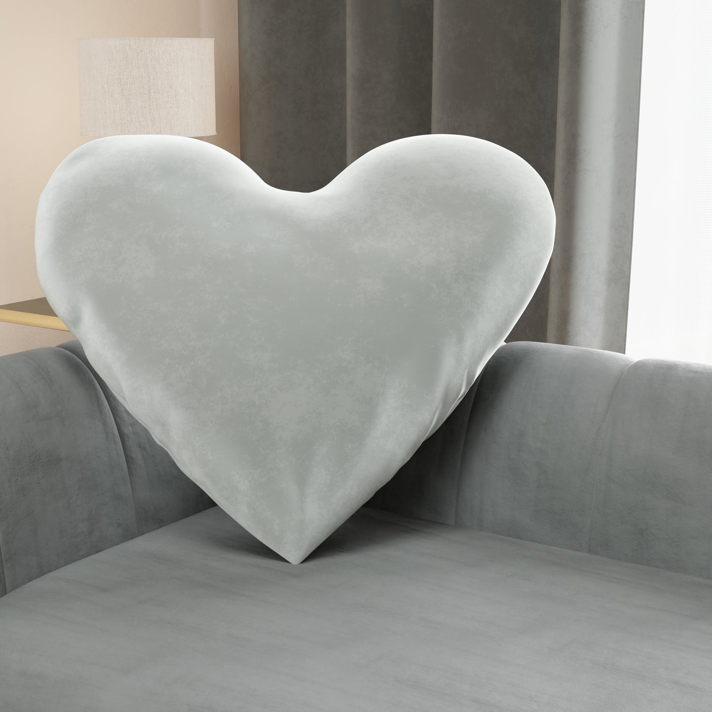 Cuscino Arredo Cuore Grigio Chiaro