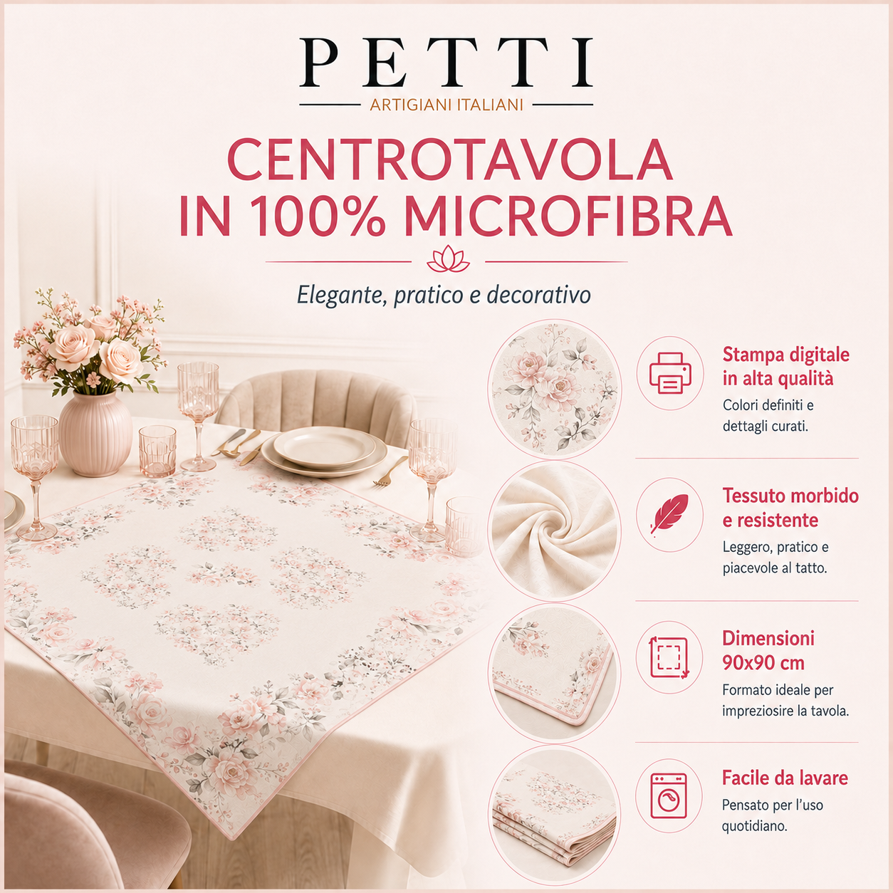 Centrotavola Natalizio per Cucina in Stampa Digitale Sweet Santa