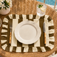 Tovagliette Americane con Rouches Righe Marrone/Beige