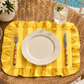 Tovagliette Americane con Rouches Righe Giallo Ocra/Giallo