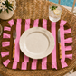 Tovagliette Americane con Rouches Righe Marrone/Rosa