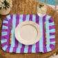 Tovagliette Americane con Rouches Righe Viola/Celeste