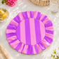 Tovagliette Americane Rotonde con Rouches Righe Rosa/Viola