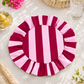 Tovagliette Americane Rotonde con Rouches Righe Rosa/Prugna