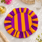 Tovagliette Americane Rotonde con Rouches Righe Arancione/Viola