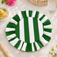 Tovagliette Americane Rotonde con Rouches Righe Verde Scuro