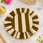 Tovagliette Americane Rotonde con Rouches Righe Marrone/Beige