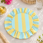Tovagliette Americane Rotonde con Rouches Righe Giallo/Celeste