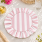 Tovagliette Americane Rotonde con Rouches Righe Cipria Chiaro