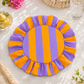 Tovagliette Americane Rotonde con Rouches Righe Arancione/Viola