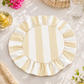 Tovagliette Americane Rotonde con Rouches Righe Beige