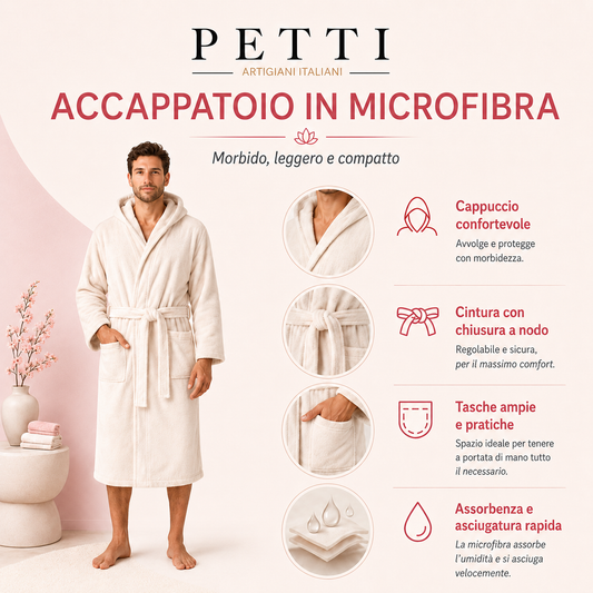 Accappatoio Microfibra Uomo e Donna Blu Elettrico