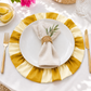 Tovagliette Americane Rotonde con Rouches Righe Giallo Ocra