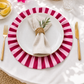 Tovagliette Americane Rotonde con Rouches Righe Rosa/Prugna