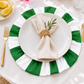 Tovagliette Americane Rotonde con Rouches Righe Verde Scuro