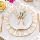 Tovagliette Americane Rotonde con Rouches Righe Beige