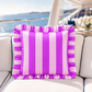Cuscino Arredo con Rouches Righe Viola/Rosa