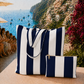 Collezione Mare in Stampa Digitale Righe Bianco/Blu Notte