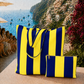 Collezione Mare in Stampa Digitale Righe Giallo/Blu Elettrico