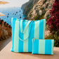 Collezione Mare in Stampa Digitale Righe Celeste/Tiffany