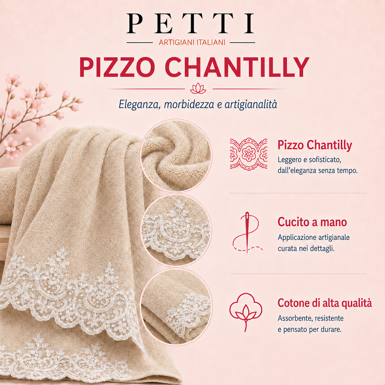 Asciugamani Bagno in Spugna in Pizzo Chantilly Grigio